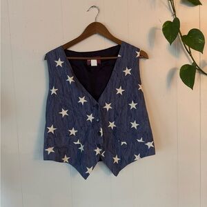 Denim&Co Blue Star Vest Top